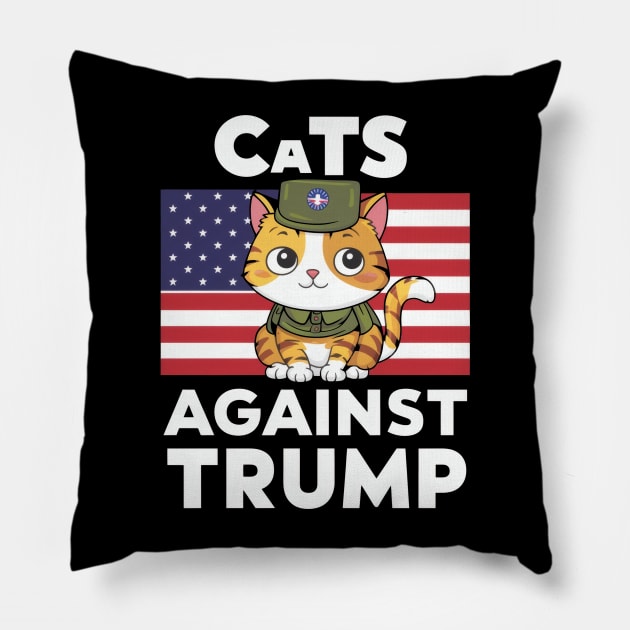 Cats against Trump Pillow by SimpliPrinter