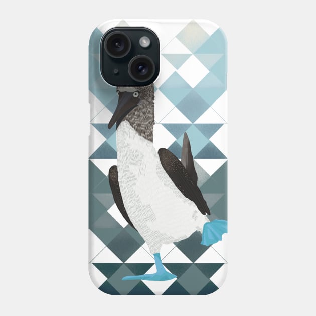 Booby Bird on Geometric Pattern Phone Case by Suneldesigns