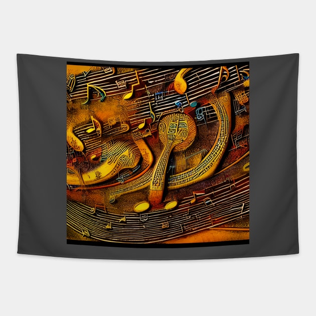 Artistic Impression Of Music Notation Tapestry by Musical Art By Andrew