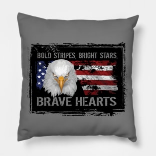 Brave American Hearts Pillow