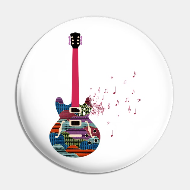 Guitarra con notas musicales Pin by magenta-dream