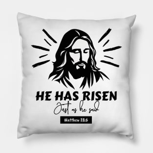 He is/has risen just as he said. Pillow