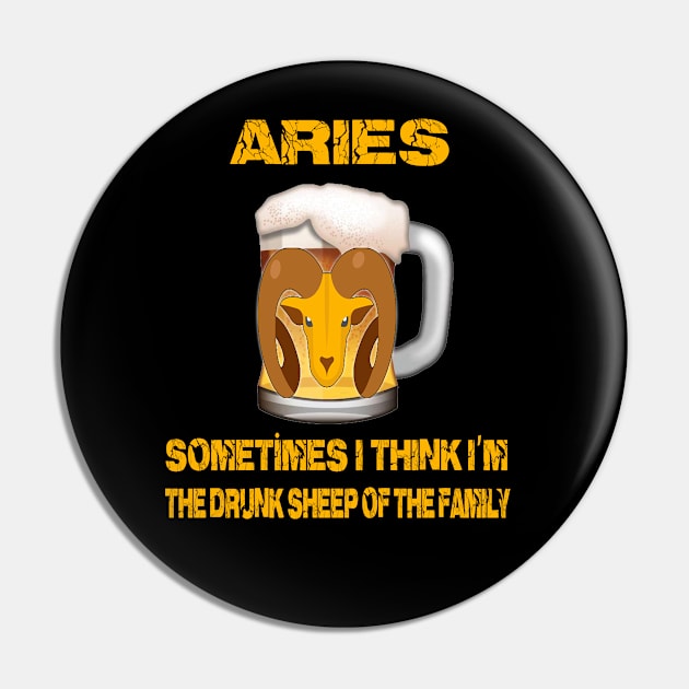 Funny zodiac signs design Aries Pin by Cervezas del Zodiaco