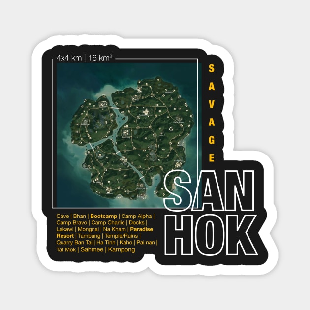 Sanhok Map Magnet by Dzulhan