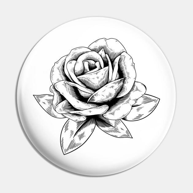 Rose Drawing Pin by Digster