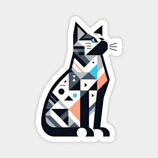 Geometric Cat Design Magnet