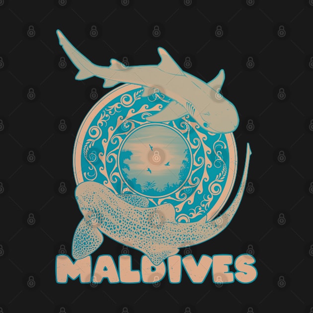 Maldives Leopard Shark Whitetip Reef Shark by NicGrayTees