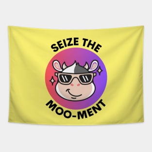 Seize The Mooment | Seize The Moment Cow Pun Tapestry