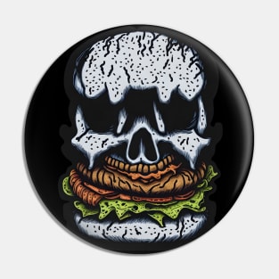 Grey Burger Skull Pin