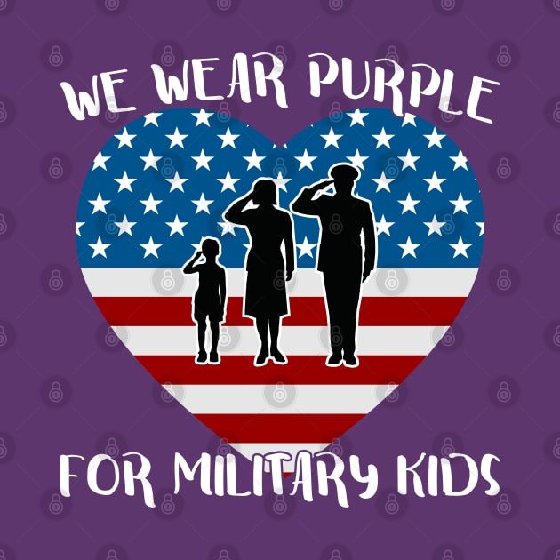 We Wear Purple for Military Kids Flag Month of Military by Beautiful Butterflies by Anastasia