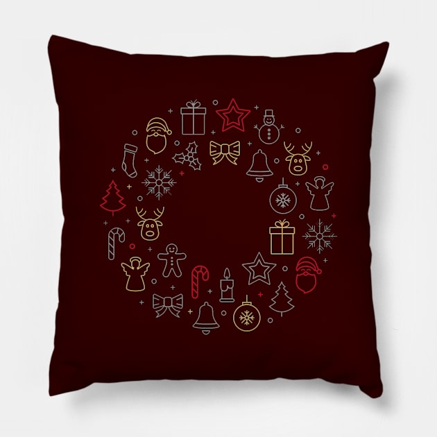 Christmas - Red scandinavian ornaments Pillow by LaPetiteBelette