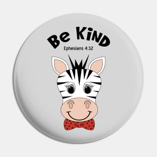 Be Kind Zebra_ Ephesians 4:32_ Zebra Wearing A Bow Tie Pin