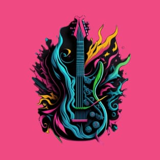 Wild Guitar Music Art T-Shirt