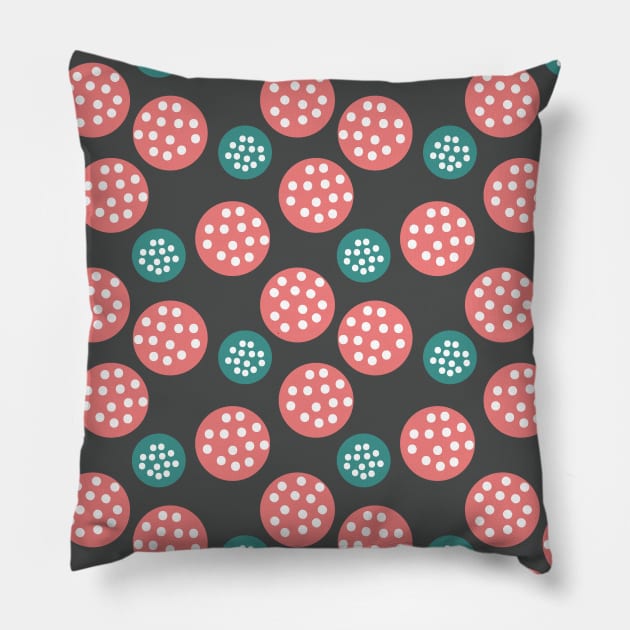 Blue and Pink Circles Seamless Pattern 042#001 Pillow by jeeneecraftz