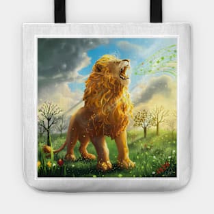 Aslan Singing and Creating Narnia - CS Lewis Inspired Tote