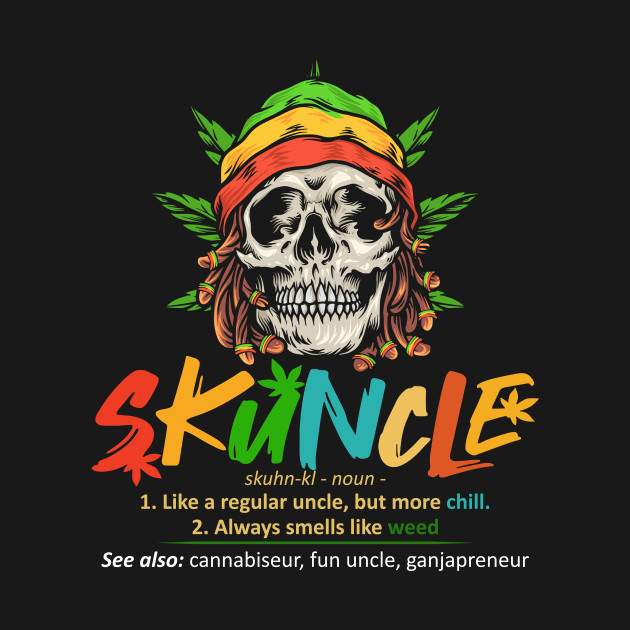 Disover Funny Retro Vintage Uncle Skunkle Shirt Weed Smoker - Funny Weed Smoking - T-Shirt