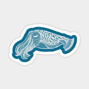 Cuttlefish - hand drawn detailed ocean animal design Magnet