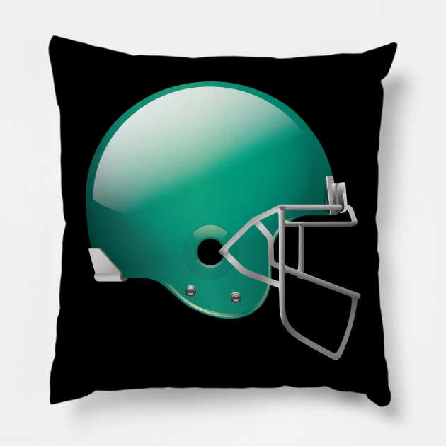 Original Football Helmet In Green Color Pillow by Dmitriy