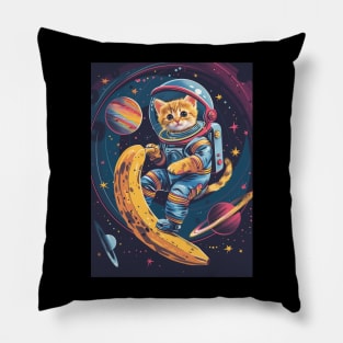 Cat Astronaut Banana Pillow