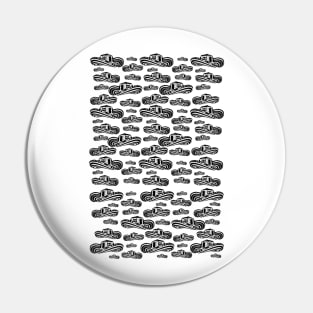 Sombrero Vueltiao in White and Black Ink Pattern Pin