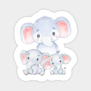 Cute Baby Elephants Magnet