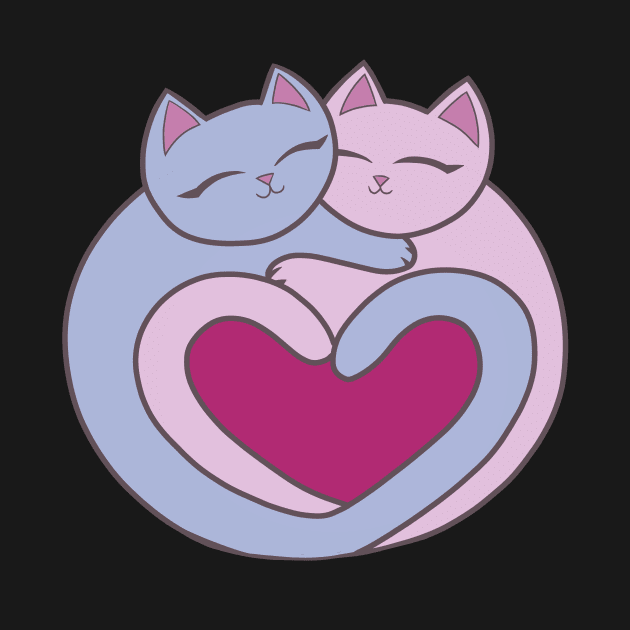 Pink Heart Love Cats Kawaii by xenotransplant