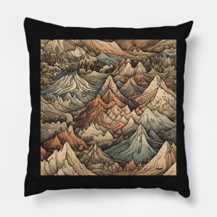 Mountains Painting rustic Pillow