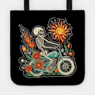 skeleton riding motobike Tote