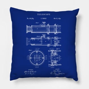 Nautical Telescope 1891 Patent Blueprint Pillow