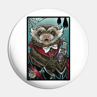 Grandpa Munster Ferret - Black Outlined Version Pin