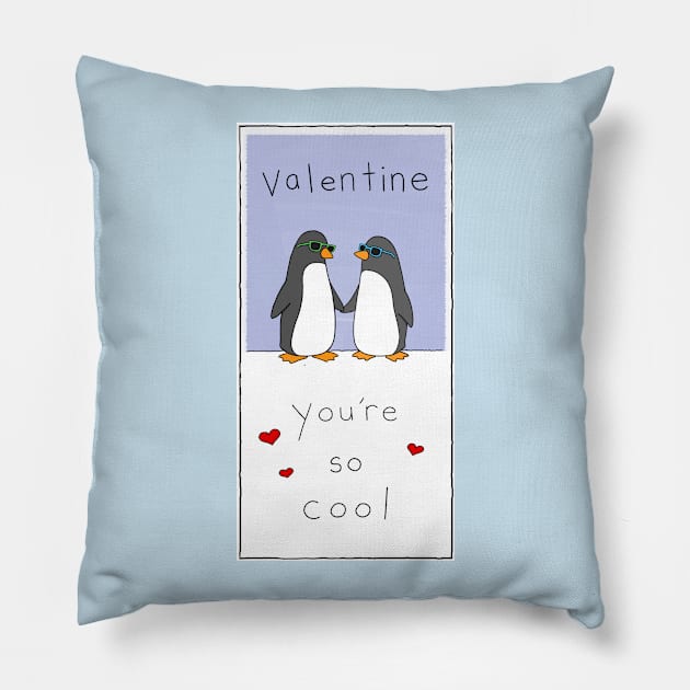 Valentine - You're so cool Pillow by Liz Climo