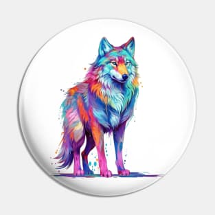 Colorful Wolf #2 Pin