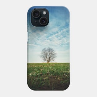 a tree in the spring field Phone Case