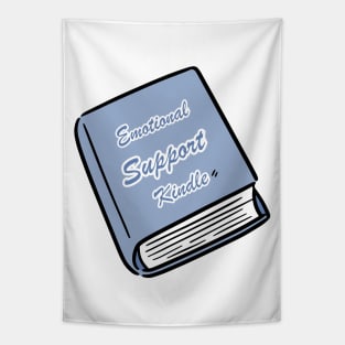 Emotional Support Kindle Blue - Text On Closed Book Tapestry