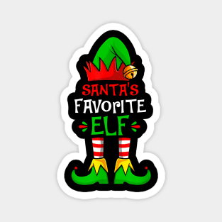 Funny Santa's Favorite Elf Squad Christmas Pajama Matching Magnet