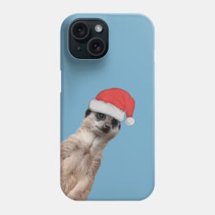 Cute Meerkat in Christmas hat- Peek a boo Phone Case