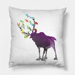 Christmas Reindeer Inspired Silhouette Pillow