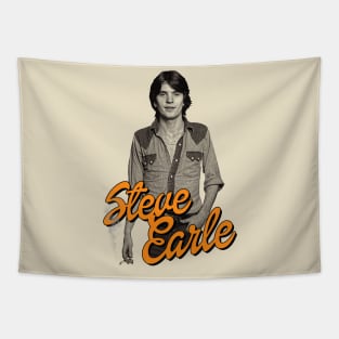 Steve Earle // Retro Folk Singer Songwriter Fan Art Tapestry