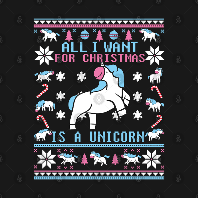 Funny Unicorn Lover Ugly Christmas Sweater by KsuAnn