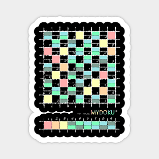 Mydoku_W003_H001_002_F: Sudoku, Sudoku coloring, logic, logic puzzle, holiday puzzle, fun, away from screen Magnet