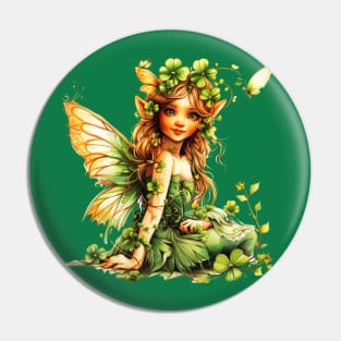 St. Patricks Day Fairy Shamrocks Butterfly Saint Patricks Day Pin