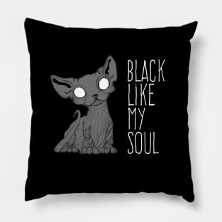 Black like my soul Kitten Pillow