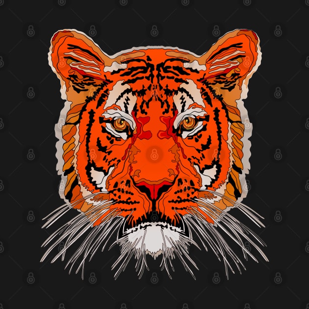 Bold Tiger face drawing by DaveDanchuk