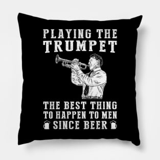 Brass Serenade: 'Trumpet - Better Than Beer & Wine' Funny Tee Pillow