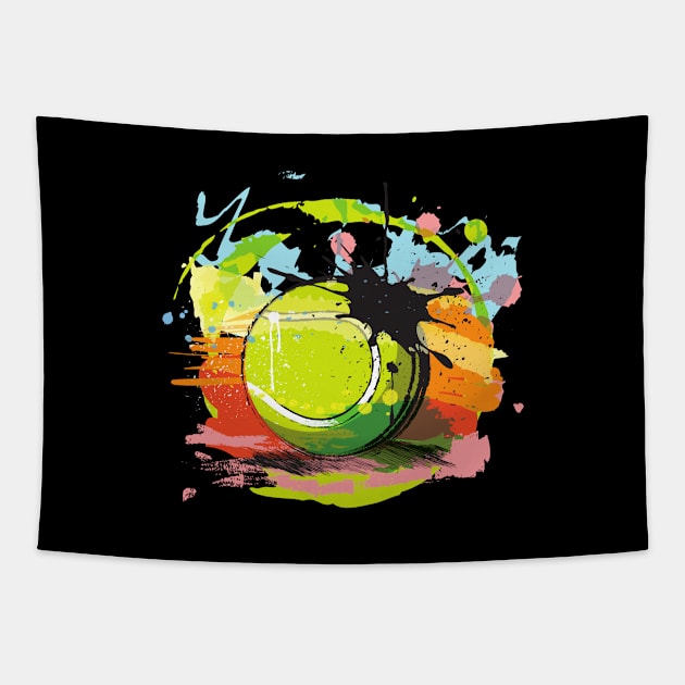 Colorful Tennis Ball Gift idea Tapestry by soufyane