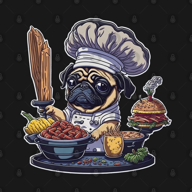 Pug in the kitchen by MrPug