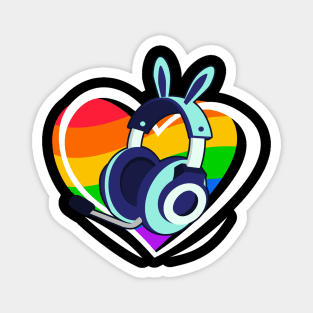 Gamer Gay Pride LGBTQ Gaming Headphones Heart Magnet