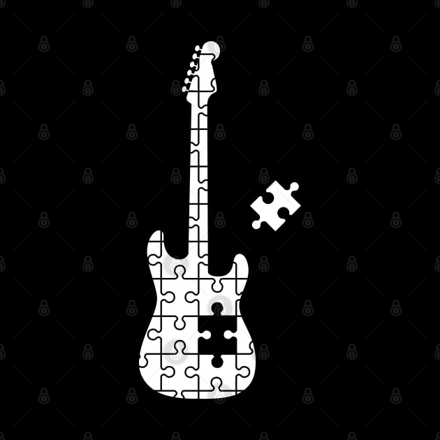 Puzzle S-Style Electric Guitar Silhouette by nightsworthy