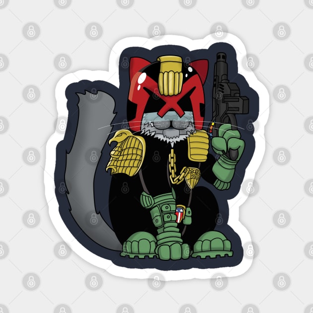 Mort Dredd - Cat Dredd - The PAW is the law! Magnet by TwistedKoala