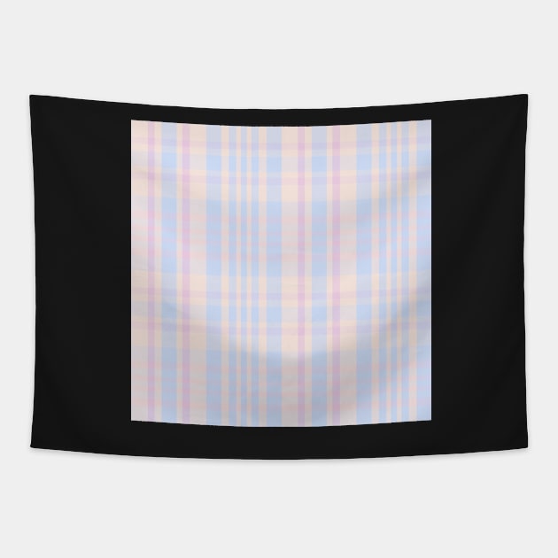 Pastel Aesthetic Sorcha 2 Hand Drawn Textured Plaid Pattern Tapestry by GenAumonier